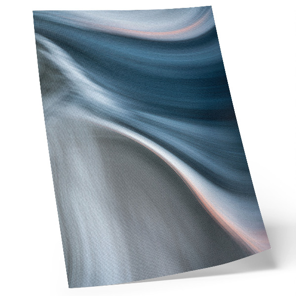 Kunstdruck leinwand Dynamische, wellenförmige Linien in kühlen Blautönen