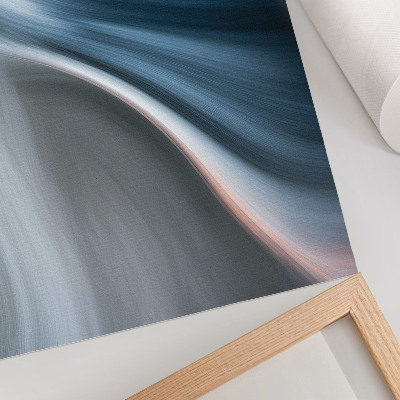 Kunstdruck leinwand Dynamische, wellenförmige Linien in kühlen Blautönen