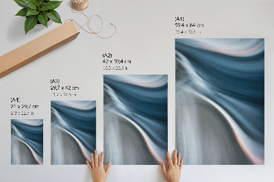 Kunstdruck leinwand Dynamische, wellenförmige Linien in kühlen Blautönen