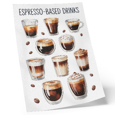 Wandposter Elegante Tassen gefüllt mit Espresso-Milchkaffee