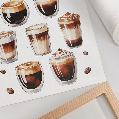 Wandposter Elegante Tassen gefüllt mit Espresso-Milchkaffee