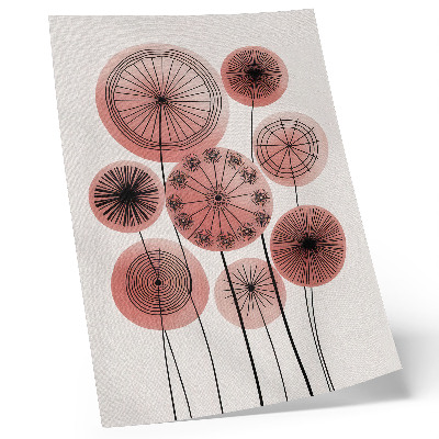 Kunstdruck leinwand Geometrische Kreise, rosa und schwarzer Minimalismus