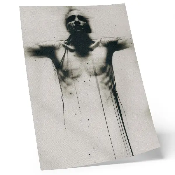 Poster dramatischer Kontrast zwischen Schwarz und Weiß mit dem Motiv Angst