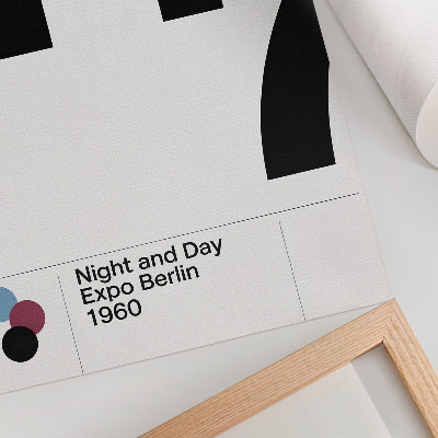 Kunstdruck leinwand Minimalistisches Design mit großen schwarzen und weißen Ziffern