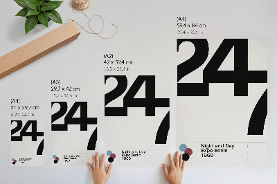 Kunstdruck leinwand Minimalistisches Design mit großen schwarzen und weißen Ziffern
