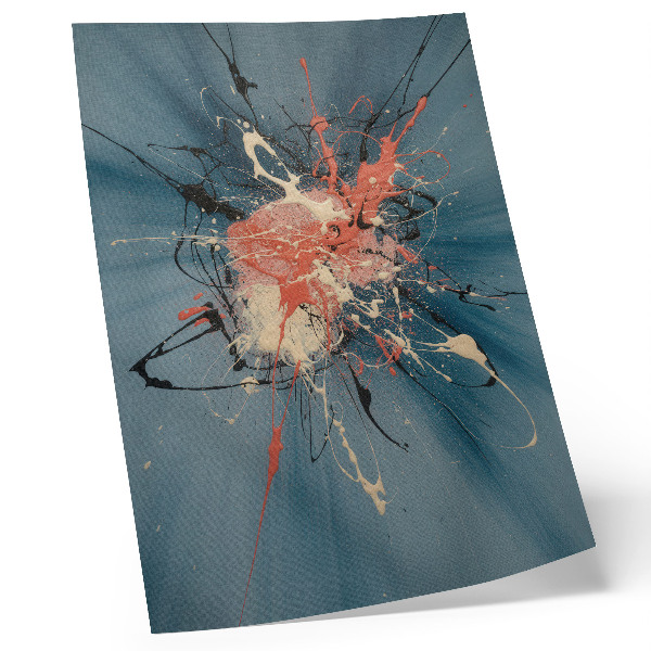 Wandposter Dynamischer blauer, rosafarbener, schwarzer und cremefarbener Akzent