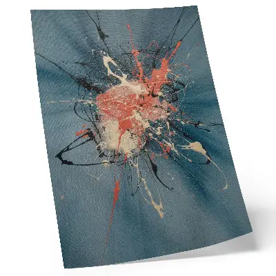 Wandposter mit dynamischem Akzent in Blau, Rosa, Schwarz und Creme