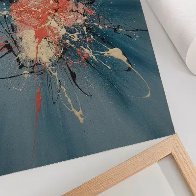 Wandposter mit dynamischem Akzent in Blau, Rosa, Schwarz und Creme