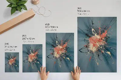 Wandposter mit dynamischem Akzent in Blau, Rosa, Schwarz und Creme