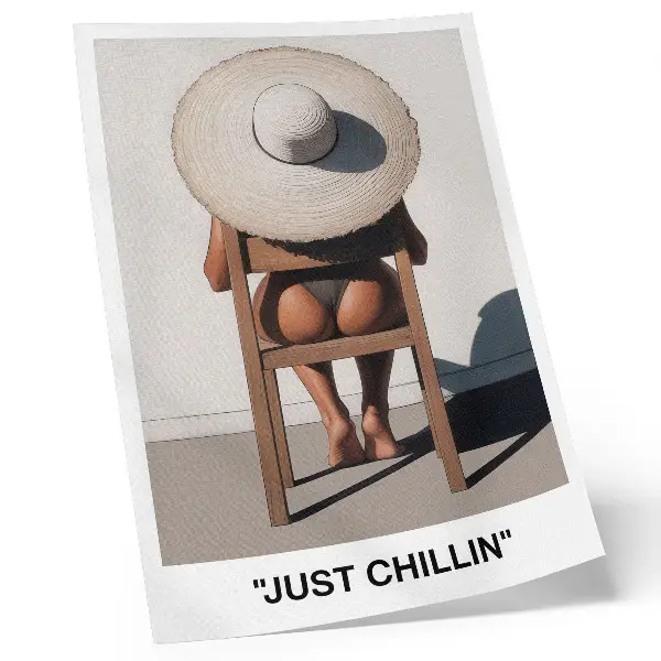 Poster mit minimalistischem Hut-Design für eine entspannende Atmosphäre