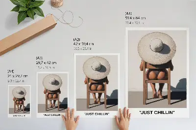 Poster mit minimalistischem Hut-Design für eine entspannende Atmosphäre