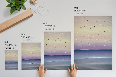 Poster Lila und marineblaue Himmelstropfen minimalistisch