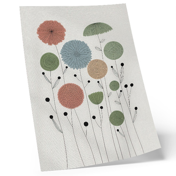 Kunstdruck leinwand Geometrische Blumen in Pastelltönen, modern
