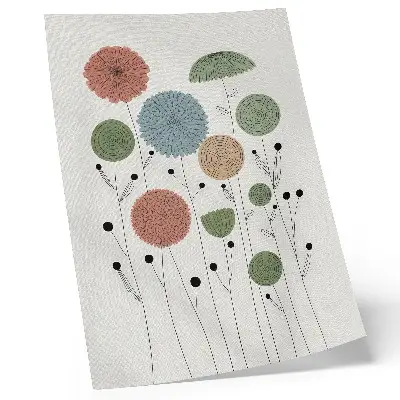 Leinwand-Kunstdruck moderne geometrische Blumen in Pastelltönen