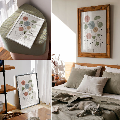 Kunstdruck leinwand Geometrische Blumen in Pastelltönen, modern
