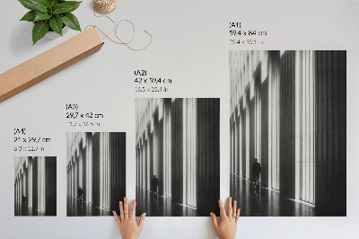 Wandposter Schwarz-weiße geometrische Muster Weltraumlicht