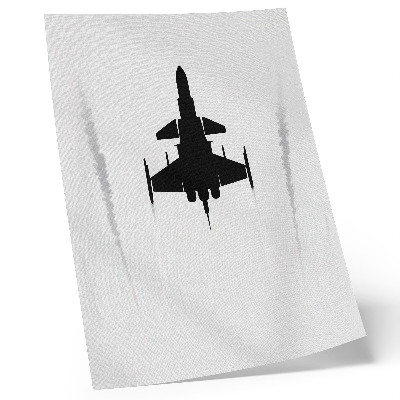 Poster Schwarzes Flugzeug auf weißem Hintergrund – Kontrast und Minimalismus