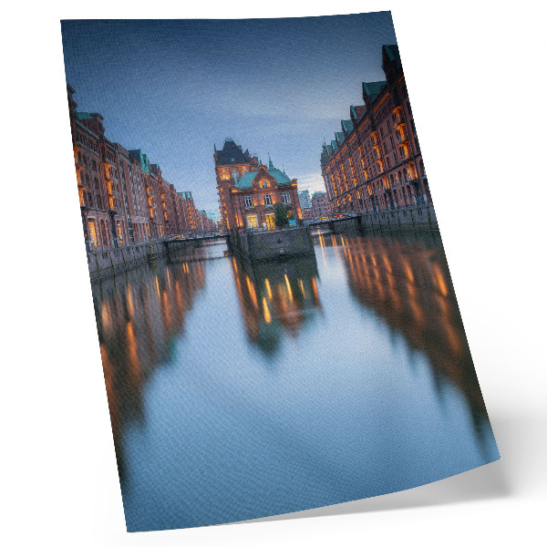 Kunstdruck leinwand Symmetrische Architektur und Wasserspiegelungen