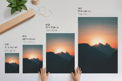 Kunstdruck leinwand Berge Sonnenuntergang Magie Frieden