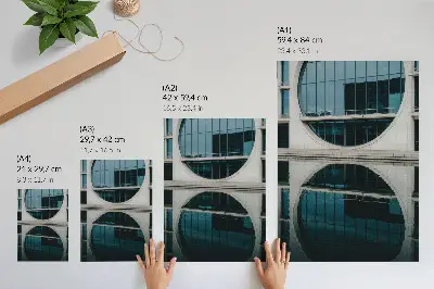 Kunstdruck auf Leinwand moderne Architektur mit Glasspiegelung des Gebäudes