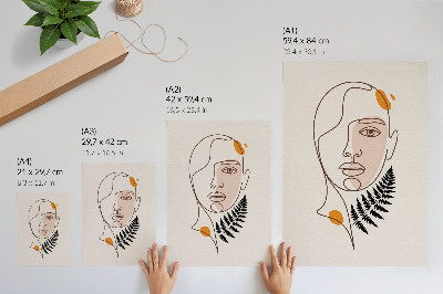 Wandposter Minimalistisches Gesicht mit Blattelement