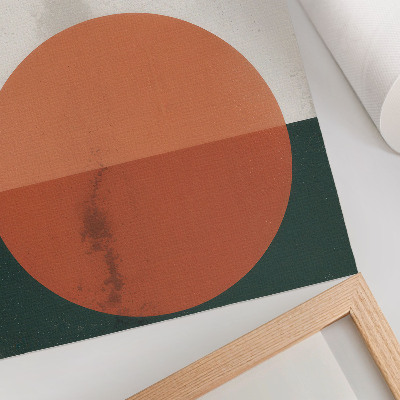 Wandposter Vögel im Flug, orangefarbener Kreis, minimalistisch