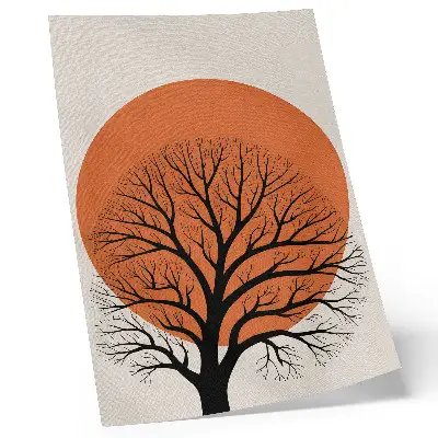 Poster minimalistischer Baum mit starkem Kontrast und harmonischer Komposition