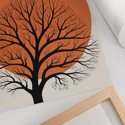 Poster minimalistischer Baum mit starkem Kontrast und harmonischer Komposition