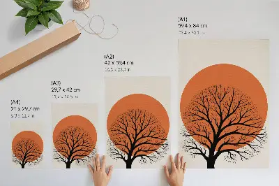 Poster minimalistischer Baum mit starkem Kontrast und harmonischer Komposition