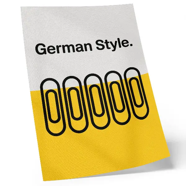 Wandposter mit klaren geometrischen Linien und kontrastierenden Farben