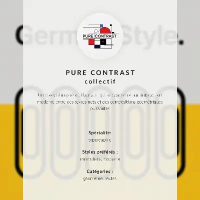 Wandposter mit klaren geometrischen Linien und kontrastierenden Farben