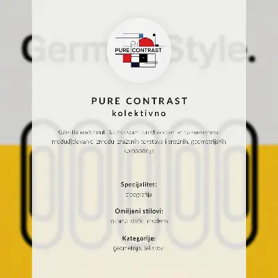 Wandposter mit klaren geometrischen Linien und kontrastierenden Farben