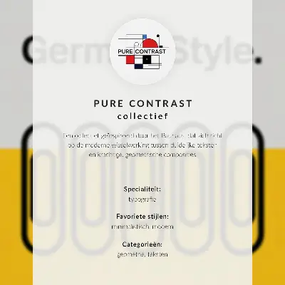 Wandposter mit klaren geometrischen Linien und kontrastierenden Farben