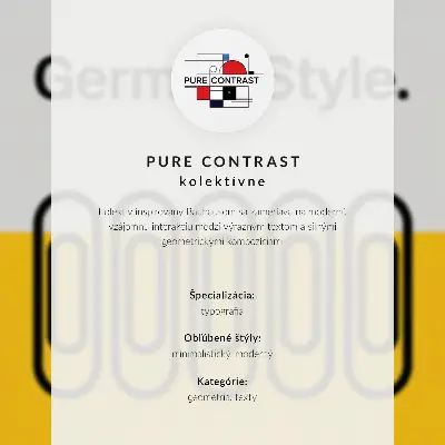 Wandposter mit klaren geometrischen Linien und kontrastierenden Farben