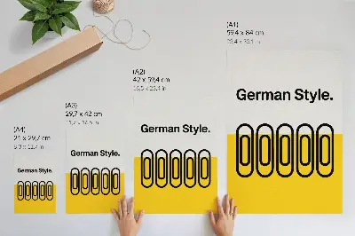 Wandposter mit klaren geometrischen Linien und kontrastierenden Farben
