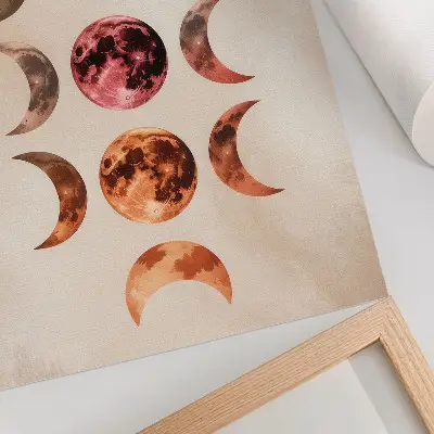 Leinwand-Kunstdruck Symmetrie der Monde in warmen Farben mit kosmischer Atmosphäre