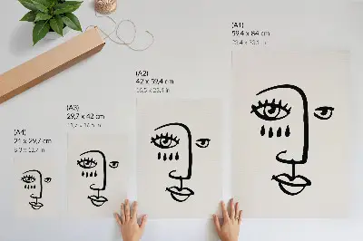 Wandposter abstrakte Gesichtszüge im modernen Minimalismus-Stil