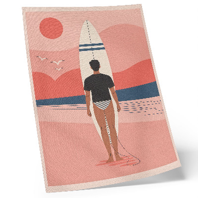Poster Surfbrett, Strand, Meer, Ruhe, Entspannung