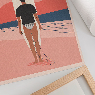 Poster Surfbrett, Strand, Meer, Ruhe, Entspannung