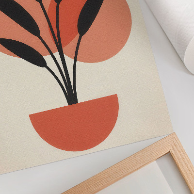 Wandposter Abstrakter geometrischer Blätterhintergrund auf beigem Hintergrund