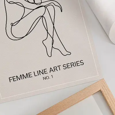 Poster subtile Formenlinien in Eleganz und Harmonie