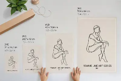 Poster subtile Formenlinien in Eleganz und Harmonie