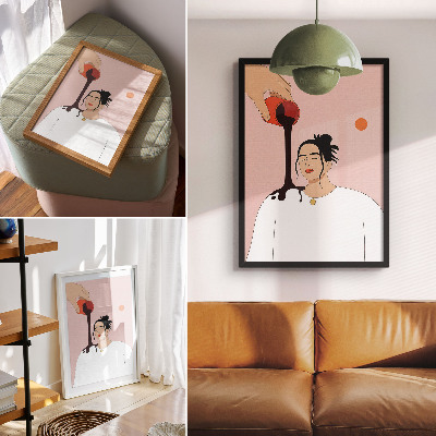 Poster Eine minimalistische Figur unter einem dunklen Bach