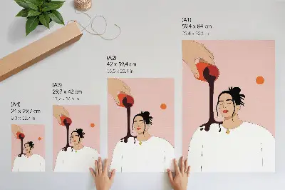 Poster minimalistische Figur unter einem dunklen Bach