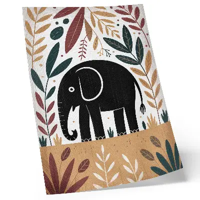 Kunstdruck auf Leinwand Elefant zwischen den Blättern als elegante Naturdarstellung
