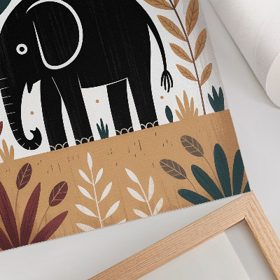 Kunstdruck leinwand Elefant zwischen den Blättern, Eleganz der Natur, Einfachheit