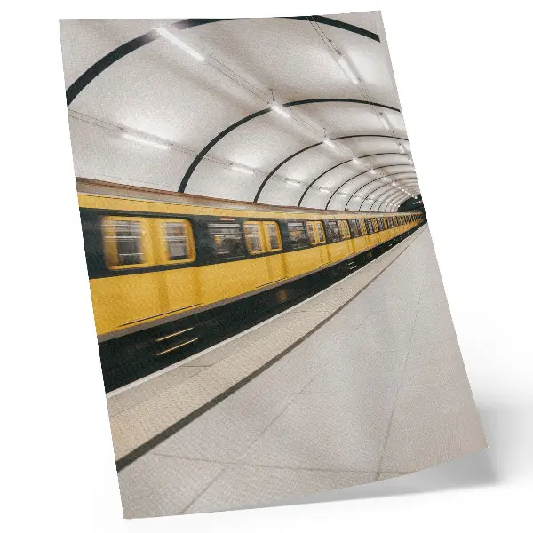 Wandposter moderne U-Bahn mit fließenden dynamischen Linien