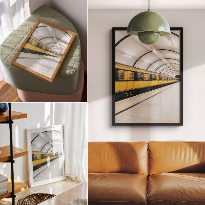 Wandposter Moderne U-Bahn, fließende Linien, dynamisch
