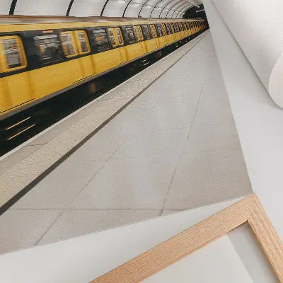 Wandposter moderne U-Bahn mit fließenden dynamischen Linien