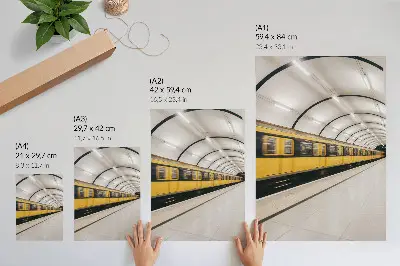 Wandposter moderne U-Bahn mit fließenden dynamischen Linien